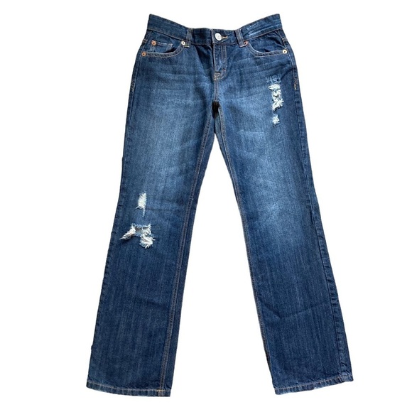 MOSSIMO SUPPLY CO. Distressed Boyfriend Jeans Blue Size 7 - Picture 1 of 13